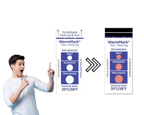 温度を逸脱すると色が変化するためひとめで異常検知が可能です。