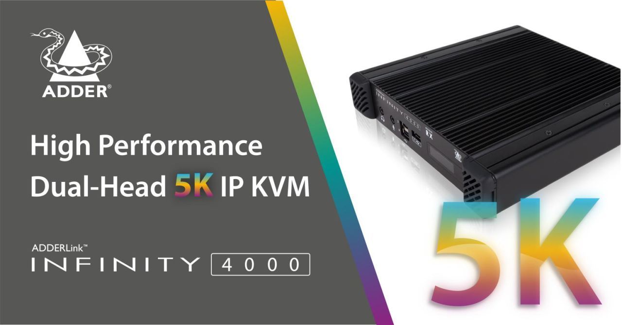 ①【製品情報】　HDR10対応　最大5K（5120×2880）2画面伝送　IP-KVM　ADDERLINK　INFINITY4000