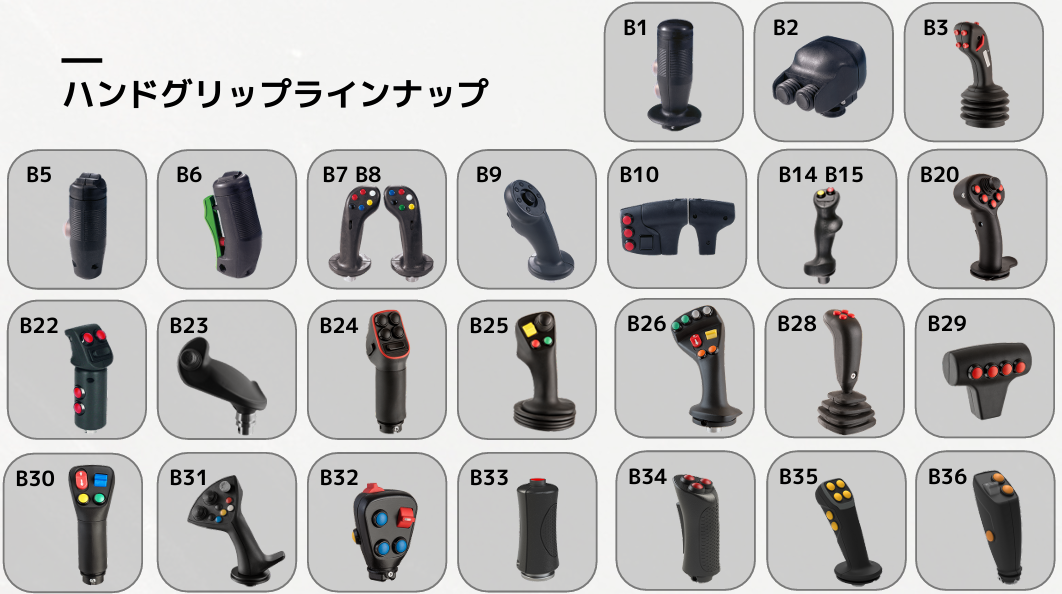 ハンドグリップの形状バリエーション